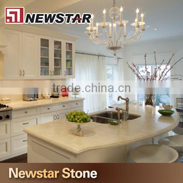Chinese polished creama marfil precut kitchen countertop