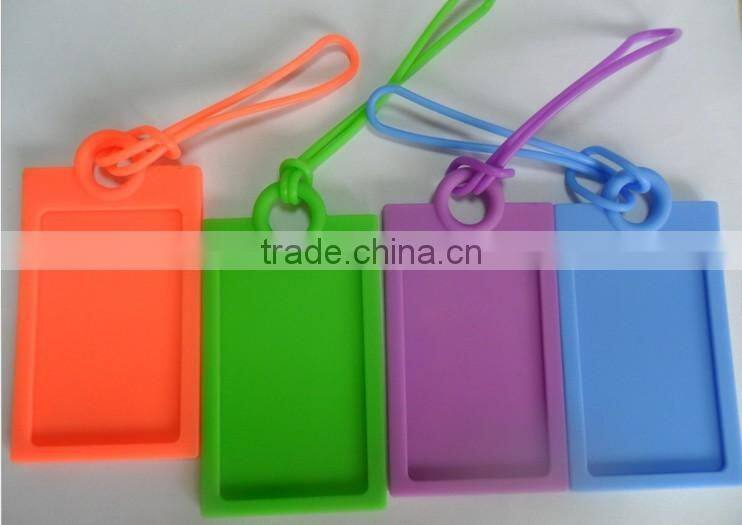 Fashion luggage FDA tag Promotion Eco-friendly custom wholesale Silicone luggage tag with rope