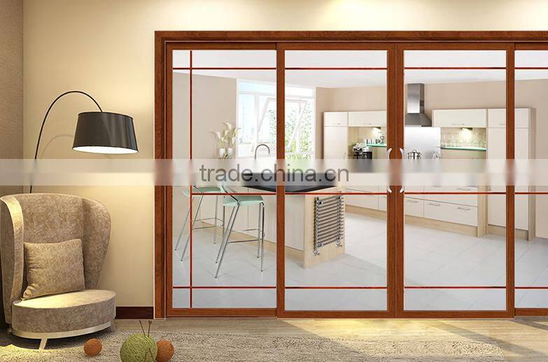 Aluminium alloy hollow glass sliding door kitchen cabinet door wood door(BG10-M483)