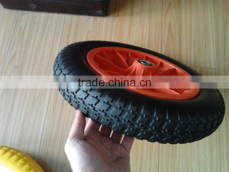 Tubeless PU foam wheel 3.00-8 with plastic wheel