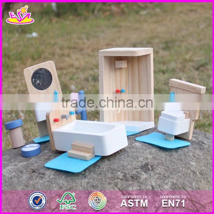 2017 New design kids pretend play toys wooden miniature dollhouse furniture W06B054