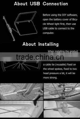 48 Led Colorful Double-Side Display Cycling Bicycle Bike DIY Spoke Wheel Light