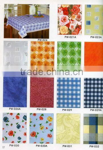 2014 Designed Printed PVC table cover cloth with falannel back , Direct factory/Manufactory supply/industrial