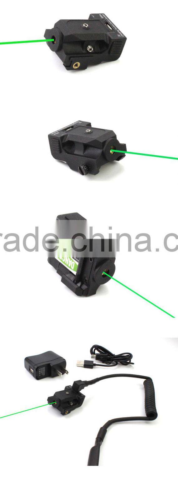 New Improved Design Tactical Sub compact rechargeable pistol green laser sight with tail pad switch