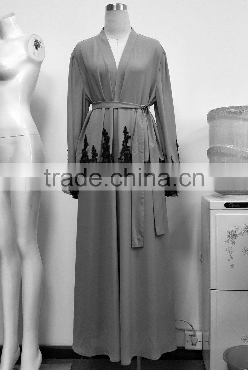 China Clothing OEM dubai abaya wholesale Muslim dress women open Abaya