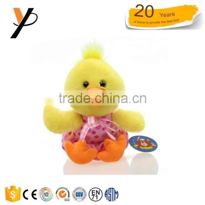 Fancy big plush duck toys yellow duck with clothing