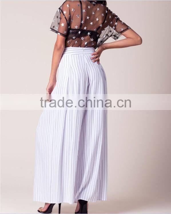 2017 New arrivals fashion striped women trousers pants designs