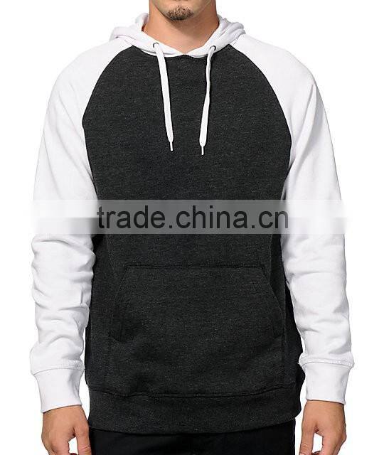 Custom hooded raglan mens sweatshirt