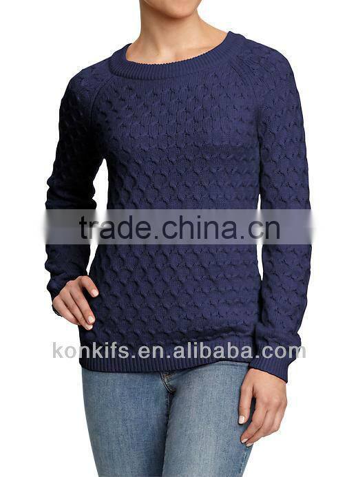 Women's Honeycomb-Knit Crew Sweaters