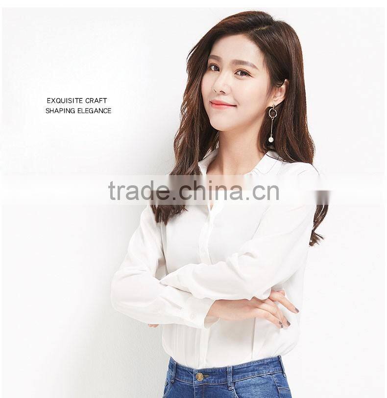 SZXX Hot Sale Wholesale Womens Lady Elegant White Blouse Shirts