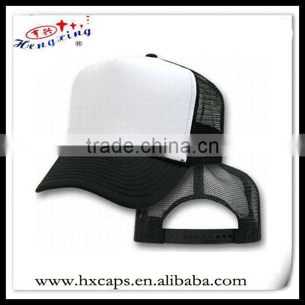 Embroidery flat brim trucker mesh snapback hat