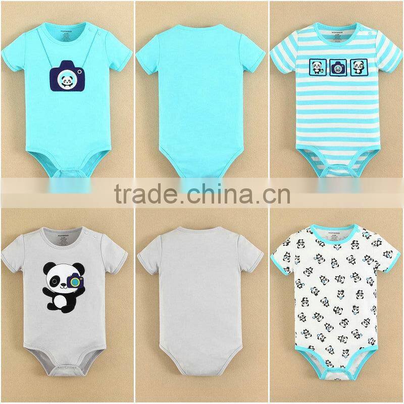 MOM AND BAB 2015 Baby Clothes Set 100% Cotton Embroidery Baby Romper Gift Set 4in1