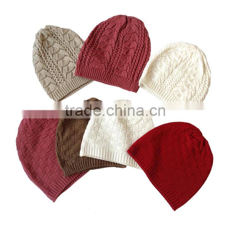 colourful Jacquard women and lady popular knitted winter beanie hat factory