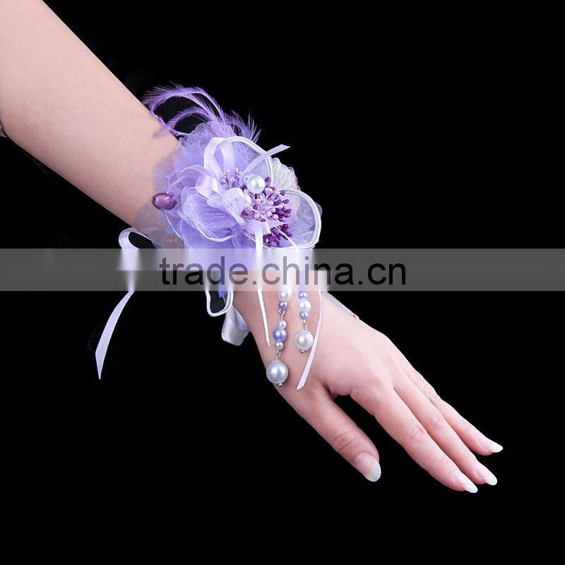 stretch fabric flower bracelets bridemaid jewelry fabric Wrist Corsage Wedding Flower Corsage Bridal accessories jewelry
