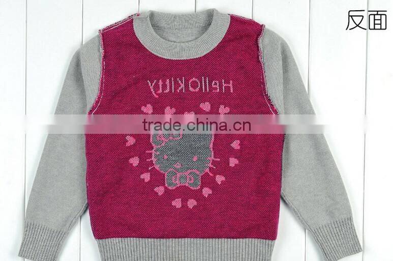 latest style china factory crewneck hello kitty cute baby sweater