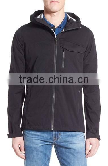 High Quality Regular Fit Zip Waterproof Hooded Coats For Men