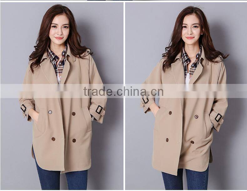 2015 High Quality Customized Spring Ladies Long Cotton Coat
