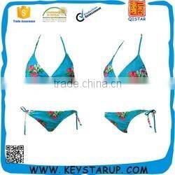Floating suits flowers print mature women erotic lingerie bikini swimming wear