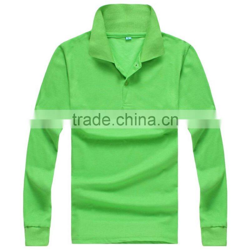 Custom Logo Cheap Wholesale Price Long Sleeve Cotton Blend Polo Shirt