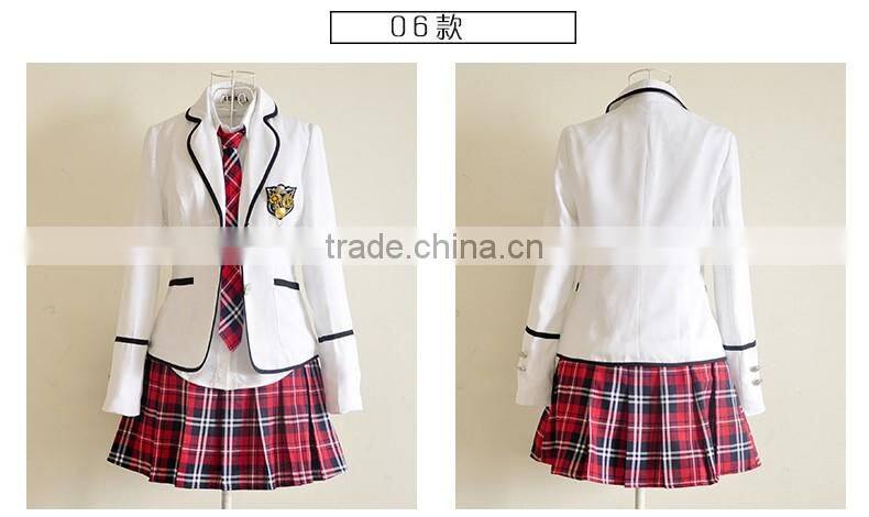 Juqian wholesale 2016 fashion style colors korean high school uniform suits manufacturer