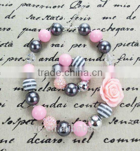 Frozen Turquoise Chunky Bubblegum Necklace and Bracelet Set Wholesale