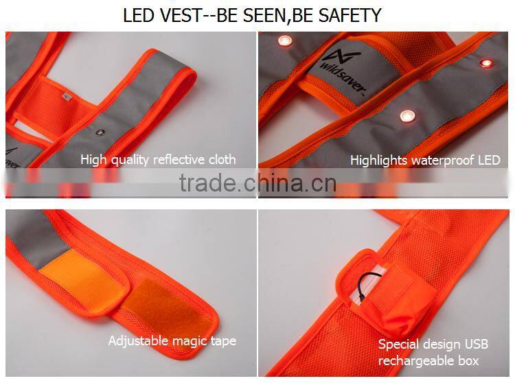 police worker hi visibility led warning lighted safety vest
