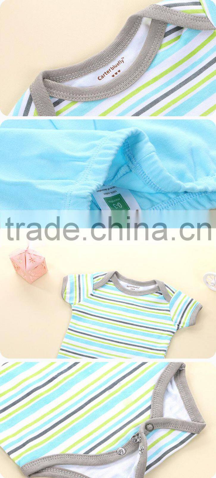 100%cotton 2016 summer baby short Sleeveromper clothing set