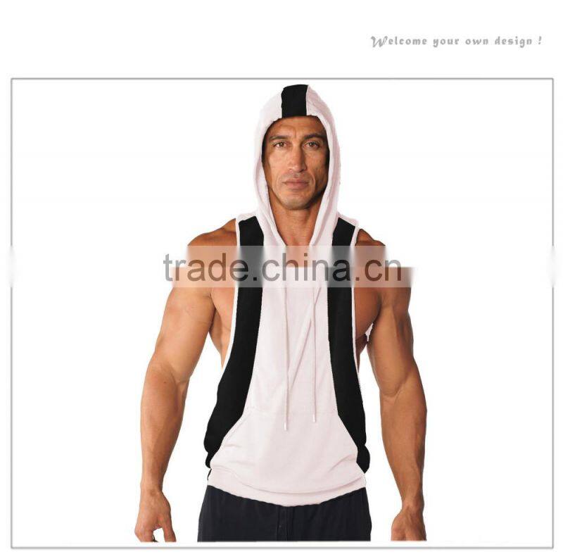hot sale Sports Men's body building hoodie wear Custom Gym Singlets
