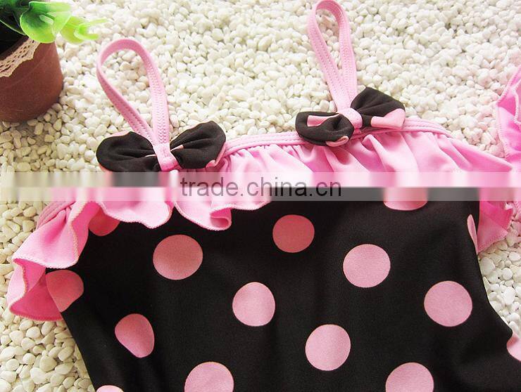 Baby Girls Summer Child Swimwear 2pcs Polka Dots Halter Seaside Swimsuit/Little Girls Swimsuits