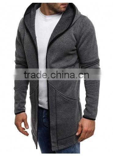 Men's 100% cotton heavyweight longline hoodies