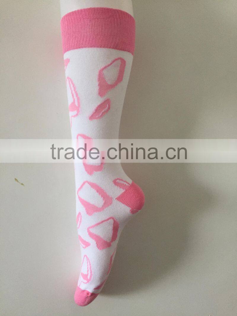 Korean Cartoon Young Girl Tube Pink Color Custom Design Make Your Own Socks