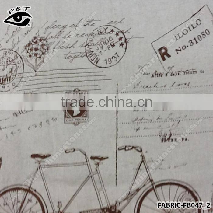 Wholesale Linen Fabric bicycle Pattern fabric for household