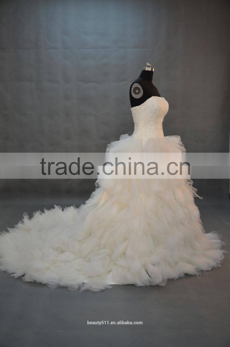 IN STOCK Off-The-Shoulder Bubble skirt wedding dress Floor-length bridal gown SW11