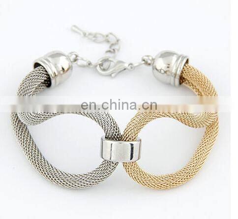Fashion Women's Braided Gold Mesh Chain Bracelet