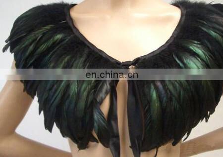 Garment ornament Largo zona plumas red feather collar strip MW-0185