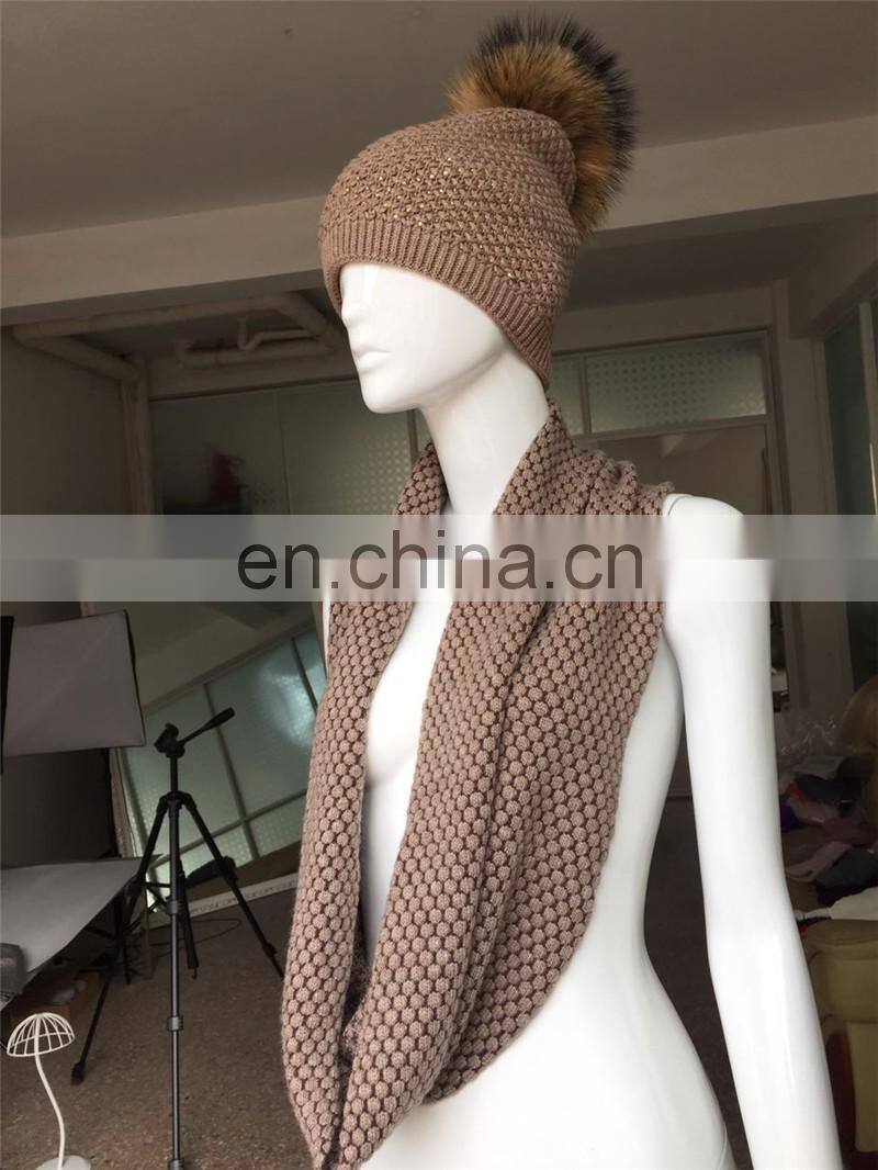 New Design Wool Unisex Plain Knit Hats High Quality Wool Scarf Hat and Scarf Knitting Machine