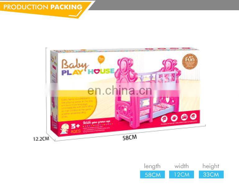 China manufacture play set plastic doll bunk bed