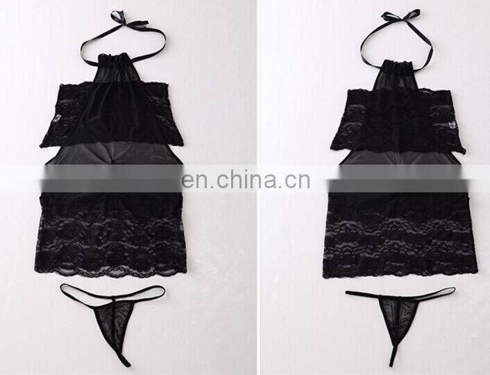 Women Lingerie Set Lace Babydoll Mesh Chemise Halter neck Teddy tube top Sexy Nightie