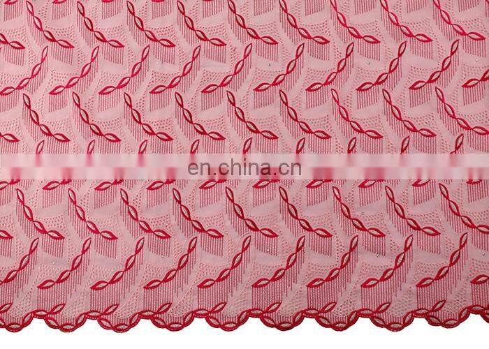 Popular african textile ,embrodery lace fabric with stones