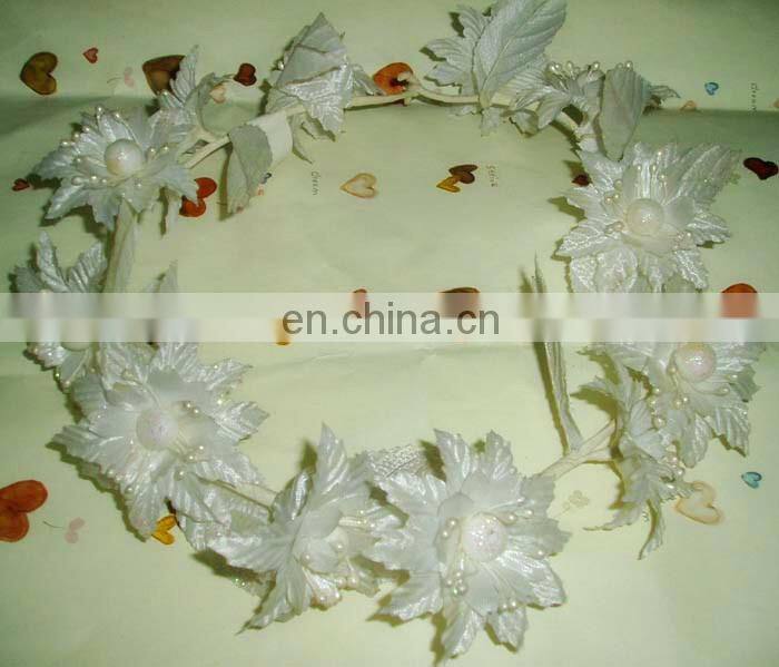 2014 Latest Fashion&Elegant Artificial Flower Head band Jewelry ,Romantic wedding/Bridal Head Wreath,New Design for Girls
