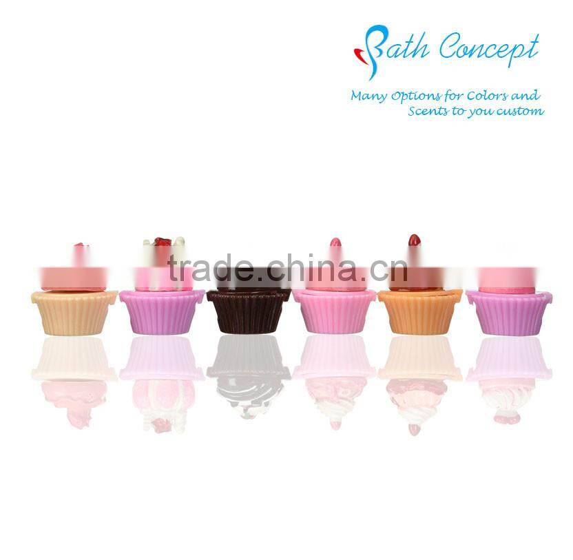 cupcake shape moisturizing organic lip balm for kids
