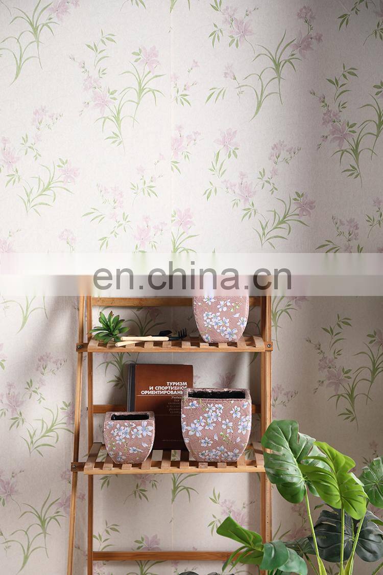 Garden supplies cheap custom indoor balcony home decor pink square large flower plant pots for succulent