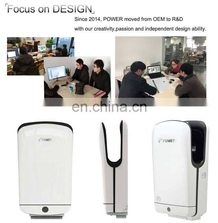 Brushless motor free standing or wall mount high speed automatic hand dryer with both warm and cold air