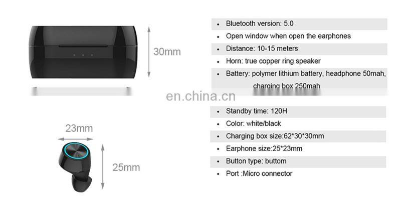 Earphone Earbuds In Ear Phone Headset Stereo Headphone TWS 5.0 Case Mobile TWS