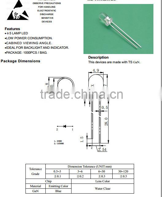 DIP LED 3mm 5mm 10mm through hole LED
