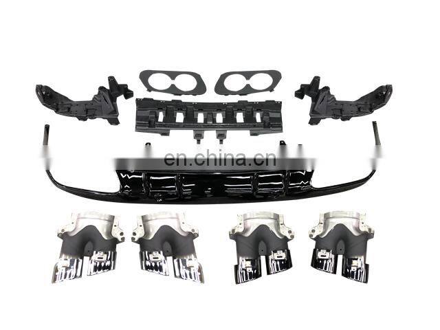 FOR BENZ C Class coupe change to C43 AMG DIFFUSER WITH EXHAUST PIPES