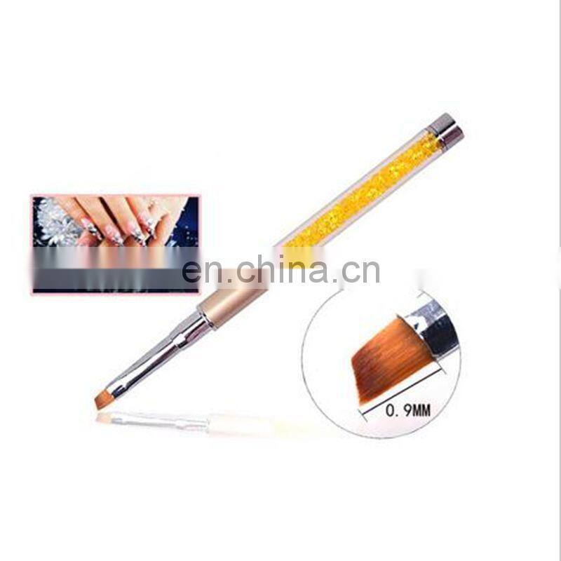 Nail Art Brush Pen Rhinestone Crystal Metal Acrylic Carving Gel Polish Decoration Painting Drawing Salon Liner Fin Tool Manicure