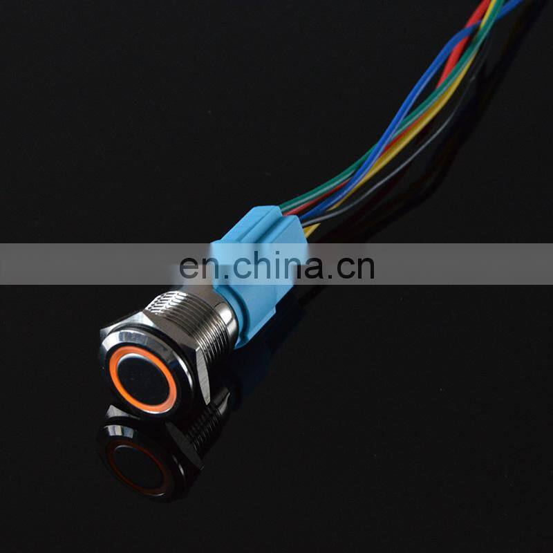 16mm Waterproof Momentary latching 1NO 1NC Metal Push Button Switch Ring and LED light 9-24V 12V 110V 220V Wide Voltage