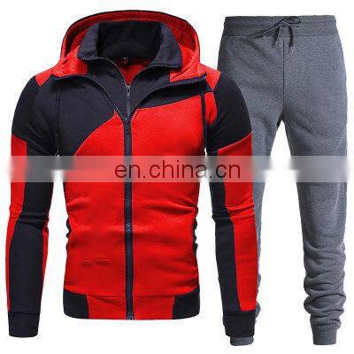 New year sale 2-pieces men's extra large size sports and leisure sports jogging suit custom men's hooded suit