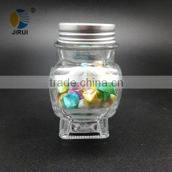 90ml heart shape glass gift bottle with metal screw cap